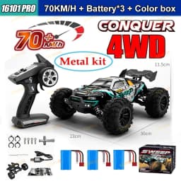 Wltoys 16101Pro 16102Pro Rc Car 4X4 70Km/H High Speed Brushless Motor Rc Monster Truck Metal Transmission Esc Ipx4 Off-Road 2.4g Remote Control Car Professional Racing Cars Toy for Adults