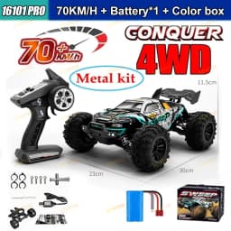 Wltoys 16101Pro 16102Pro Rc Car 4X4 70Km/H High Speed Brushless Motor Rc Monster Truck Metal Transmission Esc Ipx4 Off-Road 2.4g Remote Control Car Professional Racing Cars Toy for Adults