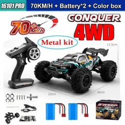 Wltoys 16101Pro 16102Pro Rc Car 4X4 70Km/H High Speed Brushless Motor Rc Monster Truck Metal Transmission Esc Ipx4 Off-Road 2.4g Remote Control Car Professional Racing Cars Toy for Adults