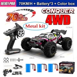 Wltoys 16101Pro 16102Pro Rc Car 4X4 70Km/H High Speed Brushless Motor Rc Monster Truck Metal Transmission Esc Ipx4 Off-Road 2.4g Remote Control Car Professional Racing Cars Toy for Adults