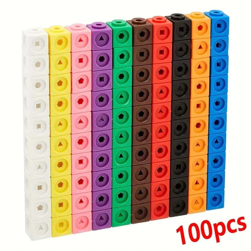 Math link Cubes Set of 100 Cubes Math Manipulatives and Cubes for Kids Ages 5+ Back to School Preschool Classroom Supplies