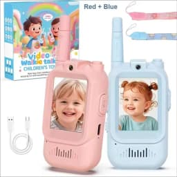 Video Walkie Talkies for Kids 2 Pack Rechargeable Toddler Toys for Indoor Camping Travel Birthday Gfits for Kids Ages 3-12