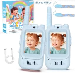 Video Walkie Talkies for Kids 2 Pack Rechargeable Toddler Toys for Indoor Camping Travel Birthday Gfits for Kids Ages 3-12
