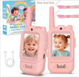 Video Walkie Talkies for Kids 2 Pack Rechargeable Toddler Toys for Indoor Camping Travel Birthday Gfits for Kids Ages 3-12