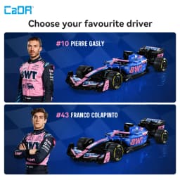 CaDA Alpine F1 A525 Formula Racing Car No.43 Collectible Building Blocks, Assembly Toys for Boys and Girls, Holiday Gifts
