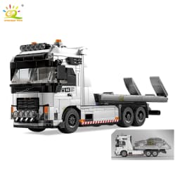 HUIQIBAO MOC Tow Truck Model Building Blocks City Trailer Bricks Toy for Kids Boy Gift Children Adult Car Set Home Decoration