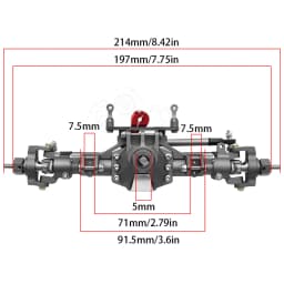 CNC Aluminum Diamond-Shaped Aluminum Alloy Complete Front & Rear Axle for 1/10 RC Crawler Truck Axial SCX10 II 90046 90047