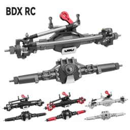 CNC Aluminum Diamond-Shaped Aluminum Alloy Complete Front & Rear Axle for 1/10 RC Crawler Truck Axial SCX10 II 90046 90047