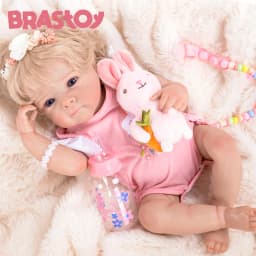 Reborn Reborn Baby Doll Painted Realistic Girl 48cm Silicone Body Can Take Bath, Shipped from Brazil