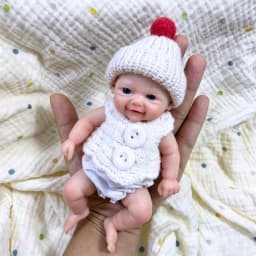 1Pc 6 Inch Full Body Silicone Reborn Doll Vivienne Lifelike Soft Solid Silicone Washable Doll Toy Birthday Gift