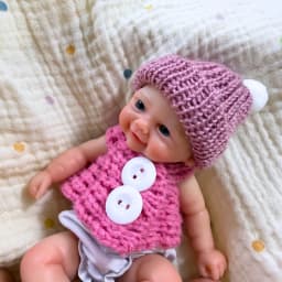 1Pc 6 Inch Full Body Silicone Reborn Doll Vivienne Lifelike Soft Solid Silicone Washable Doll Toy Birthday Gift