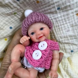 1Pc 6 Inch Full Body Silicone Reborn Doll Vivienne Lifelike Soft Solid Silicone Washable Doll Toy Birthday Gift
