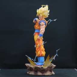 JJ Dragon Ball Z Son Goku Ssj2 Figure Led Base Super Saiyan 2 Goku Pvc Action Figures 33cm/12.99inch Collection Model Toys Gifts