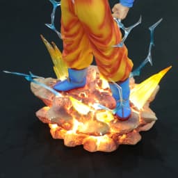 JJ Dragon Ball Z Son Goku Ssj2 Figure Led Base Super Saiyan 2 Goku Pvc Action Figures 33cm/12.99inch Collection Model Toys Gifts