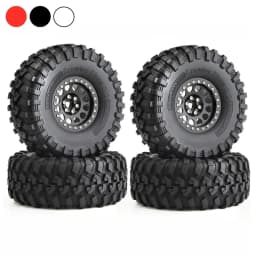 130mm Metal 2.2" Beadlock Wheel Rim Tire Set for 1/10 RC Crawler Car Axial SCX10 Wraith RR10 Capra Traxxas TRX4 YK4082 YK4083