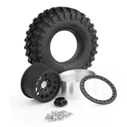 130mm Metal 2.2" Beadlock Wheel Rim Tire Set for 1/10 RC Crawler Car Axial SCX10 Wraith RR10 Capra Traxxas TRX4 YK4082 YK4083