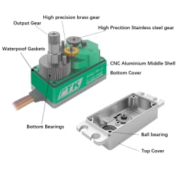 PTK 9752TG-D Metal 1/8 1/10 Remote Control Car Drift Flat Sports Car Squat Servo High Speed Model Servo Low Profile Servo