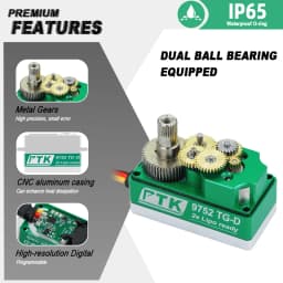PTK 9752TG-D Metal 1/8 1/10 Remote Control Car Drift Flat Sports Car Squat Servo High Speed Model Servo Low Profile Servo