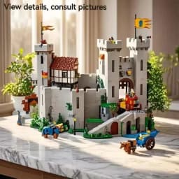 MOC Medieval Lion Knight Castle Building Blocks Modular Fortress Model Collection Display Bricks, Adult Lovers Gift