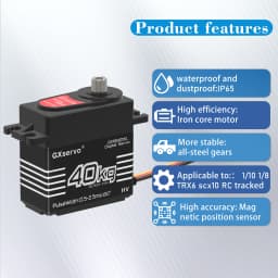 1pcs/2pcs 40kg Servo RC IP65 Waterproof 180/270 Degree Digital Servo for 1:8 1:10 TRX6 Scx10 RC Crawler Car Robot