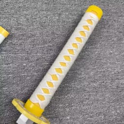 40in Demon Slayer Agatsuma Zenitsu Katana LED Mist Original Sabre Vapor Cosplay Accessories Prop Wood Schwert Vapour Toy Gift