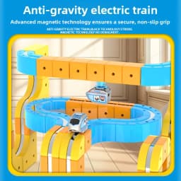 Kids Magnetic Rail Car Cube Toy Educational Toy DIY Building Blocks Magical Track Train Gravity Maze Toy Christmas Birthday Gift