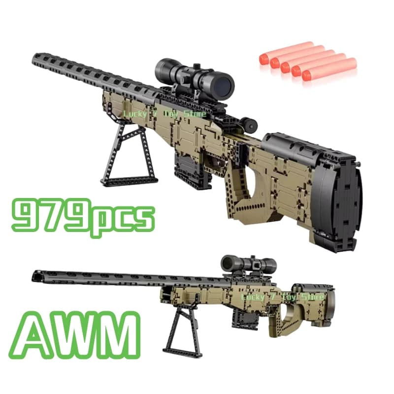 New City Technical Police Military Weapon Sniper Rifle Building Blocks AWM For Assault Rifle Brick Toy for Kids Christmas Gifts