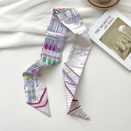 New luxury Brand Model Small Silk Scarf Women Hair Band Bag Handbag Handle Ribbon Scarf Band Neck Scarves Neckerchief