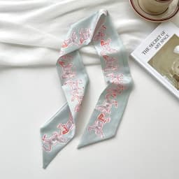 New luxury Brand Model Small Silk Scarf Women Hair Band Bag Handbag Handle Ribbon Scarf Band Neck Scarves Neckerchief
