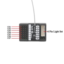 NEEBRC 7CH 2.4Ghz Radio System Transmitter with 6 Pin Light Plug Receiver 7 Channel Remote Control for MN168 MN99S MN82 MN Car