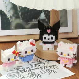 Sanrio Anime Building Blocks Kawaii Hello Kitty Kuromi MyMelody Cinnamoroll Diamond Building Blocks Doll Toy Kids Birthday Gift