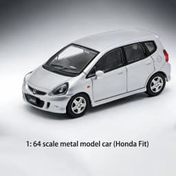 New 1/64 Diecast Car Model Honda Fit Cars Alloy Simulation Small-scale Car Model Miniature Toy Collection Decoration Gifts