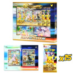 In Stock Pokemon Trading Card Game 30th Anniversary Celebration Display Box Espeon EX & Umbreon EX 30th Eevee Gift Box Se