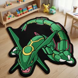 Pokemon Doormat Rayquaza Sky Dragon Anime Area Rug - 3D Print Soft Anti-Slip Floor Mat for Gaming Room Bedroom Decor