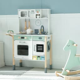 Mamabrum Large Wooden Kids Kitchen with Washing Machine Dishwasher Blackboard Set XXL Educational Montessori Toy 3 Years Old