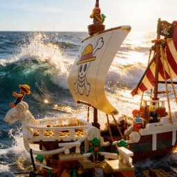 One Piece Going Merry Pirate Ship Building Blocks Set Anime Collectible Assembly Model Desktop Display Gift For Fans