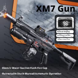 Electric Water Gun Automatic Long Range High Pressure Toy Blaster with Drum Magazine for Kids Adults Summer Swimming Pool Party