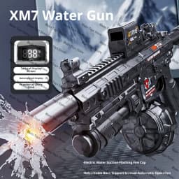 Electric Water Gun Automatic Long Range High Pressure Toy Blaster with Drum Magazine for Kids Adults Summer Swimming Pool Party