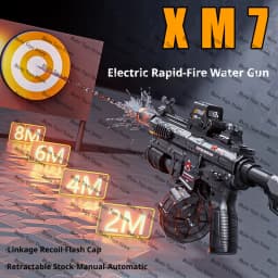 Electric Water Gun Automatic Long Range High Pressure Toy Blaster with Drum Magazine for Kids Adults Summer Swimming Pool Party