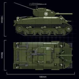 World Military War Ⅱ Sherman M4A1 Medium Tank Building Blocks Set MOC USA M4 Main Battle Tank Bricks Toys For Adult Gifts