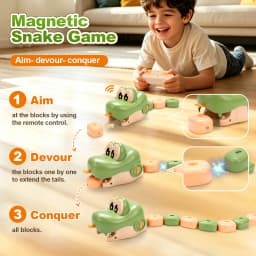 Remote Control Magnetic Greedy Snake Toys Interactive Game Dual Player Battle Greedy Bean Eating Snake Educational Toy Xmas Gift