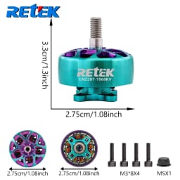 4pcs RETEK LN2207 4S-6S 1960KV 2300KV Brushless Motor For FPV Racing RC Drone Diy Parts