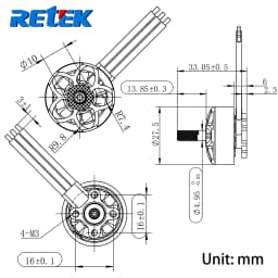 4pcs RETEK LN2207 4S-6S 1960KV 2300KV Brushless Motor For FPV Racing RC Drone Diy Parts