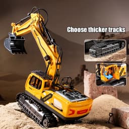 2.4G Remote Control Excavator Toy, Simulation Alloy Construction Vehicle, Education RC Digger Truck for 3 Years Kids Boys Gift
