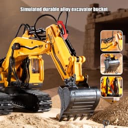 2.4G Remote Control Excavator Toy, Simulation Alloy Construction Vehicle, Education RC Digger Truck for 3 Years Kids Boys Gift