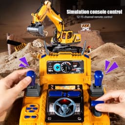 2.4G Remote Control Excavator Toy, Simulation Alloy Construction Vehicle, Education RC Digger Truck for 3 Years Kids Boys Gift