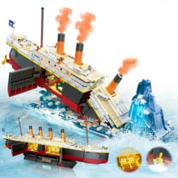 2288PCS Creative Expert Titanic Ship Building Blocks Set Movie Game Iceberg Cruise Ship Boat Wreck Model Kit Education Assembling Toys for Adults Gift Home Decoration Collection Display