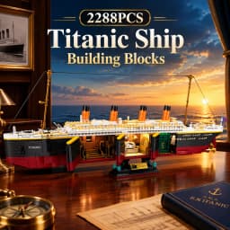2288PCS Creative Expert Titanic Ship Building Blocks Set Movie Game Iceberg Cruise Ship Boat Wreck Model Kit Education Assembling Toys for Adults Gift Home Decoration Collection Display