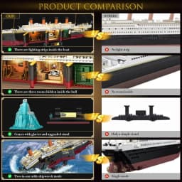 2288PCS Creative Expert Titanic Ship Building Blocks Set Movie Game Iceberg Cruise Ship Boat Wreck Model Kit Education Assembling Toys for Adults Gift Home Decoration Collection Display