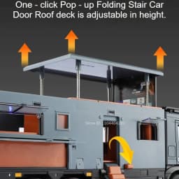 1:18 Off-road RV Diecast Models Alloy Toys Cars Folding Rearview Mirror Doors Opened with Sound Light Vehices Birthday Surprise